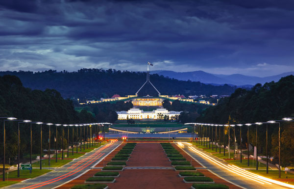 Canberra: View of Australian Parliament