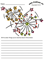 China What I've Learned Worksheet