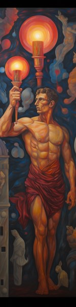 pencil crayon drawing of Theseus