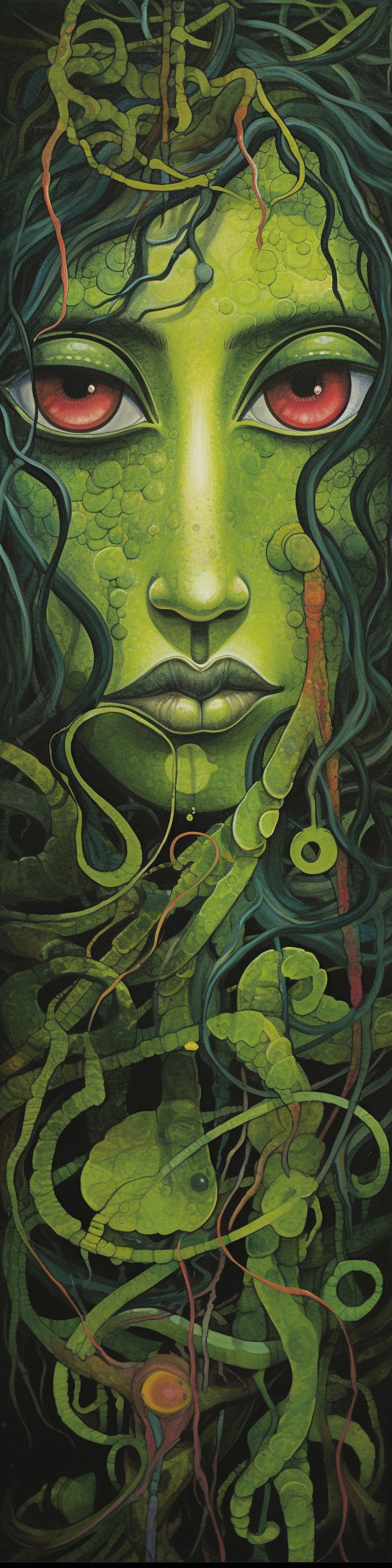 pencil crayon drawing of Medusa