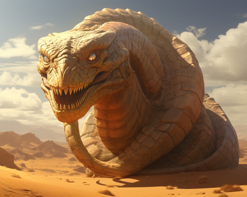 artwork of the serpent in the desert