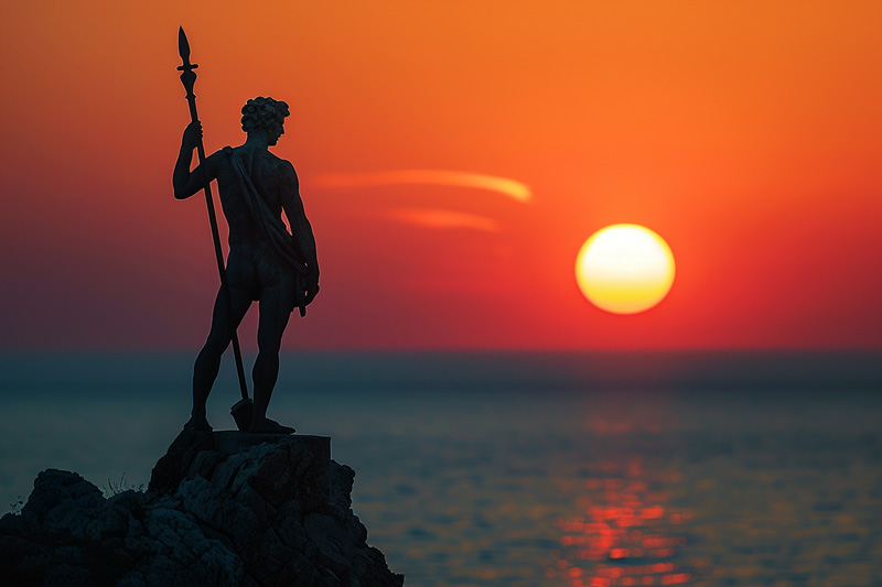 digital art of Apollo, Greek god of the sun