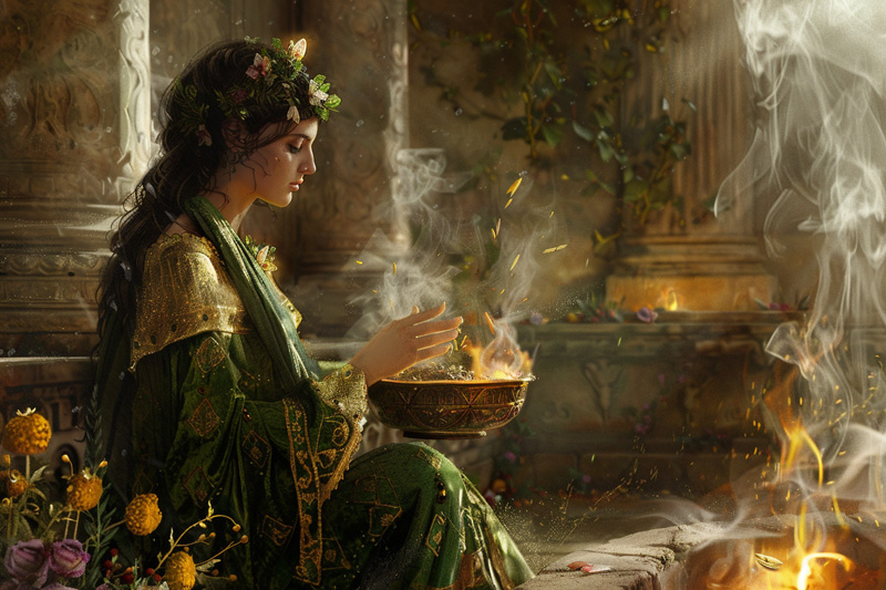 digital art of Demeter, Goddess of the Harvest