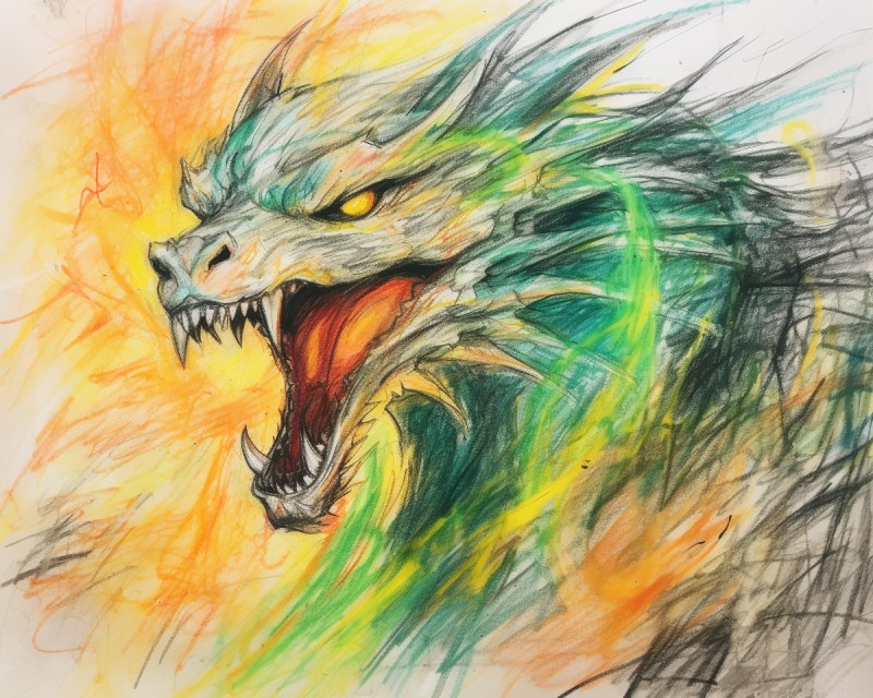 sketch of a dragon