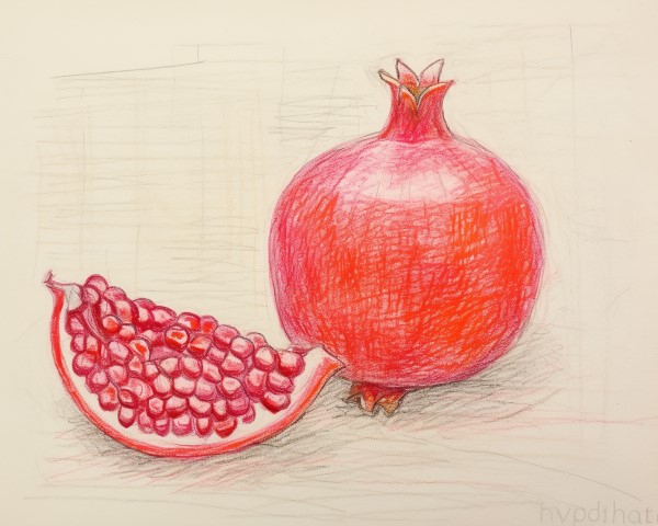 sketch of a pomegranate