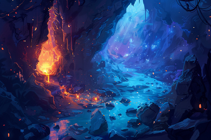 digital art of the Greek underworld realm of Hades
