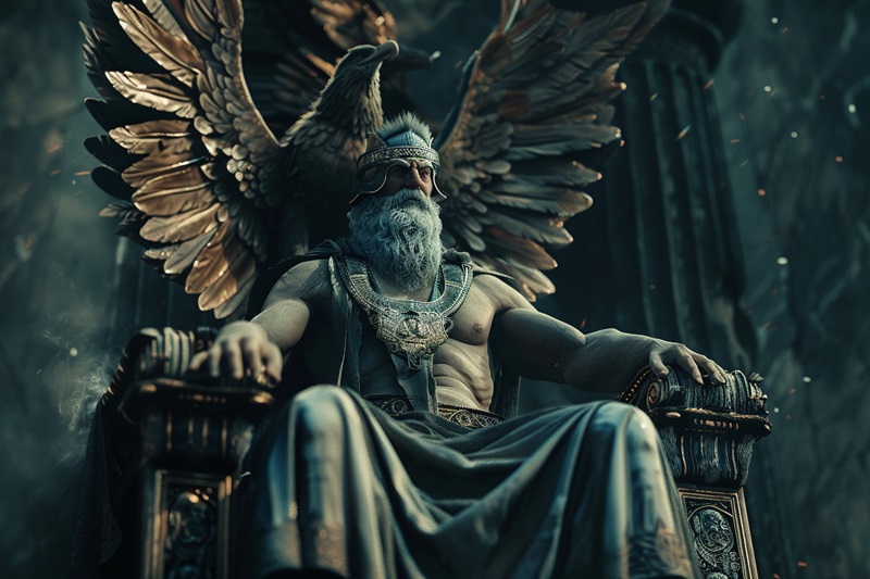 digital art of Zeus and his eagle