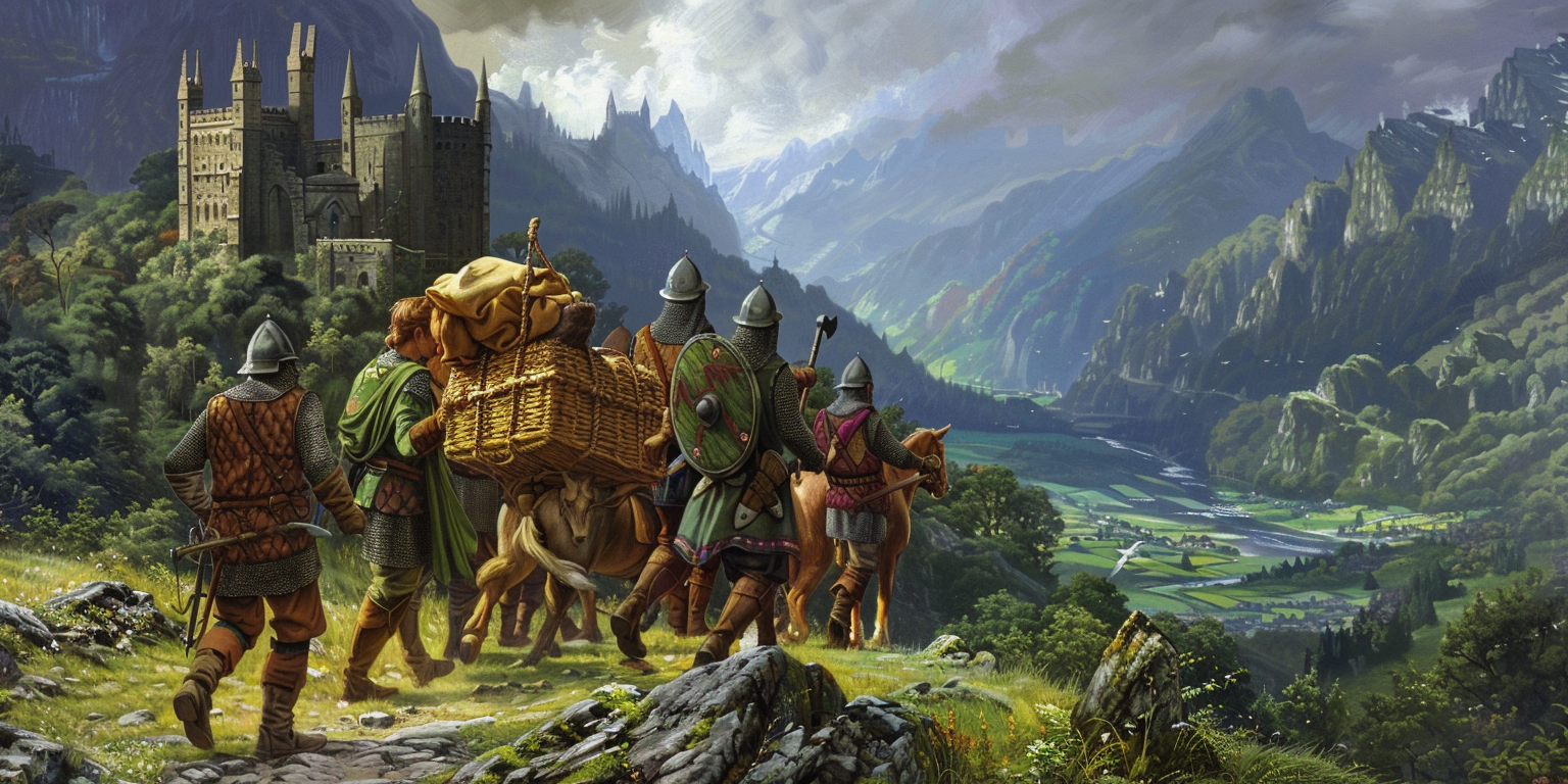 digital art of knights with a basket