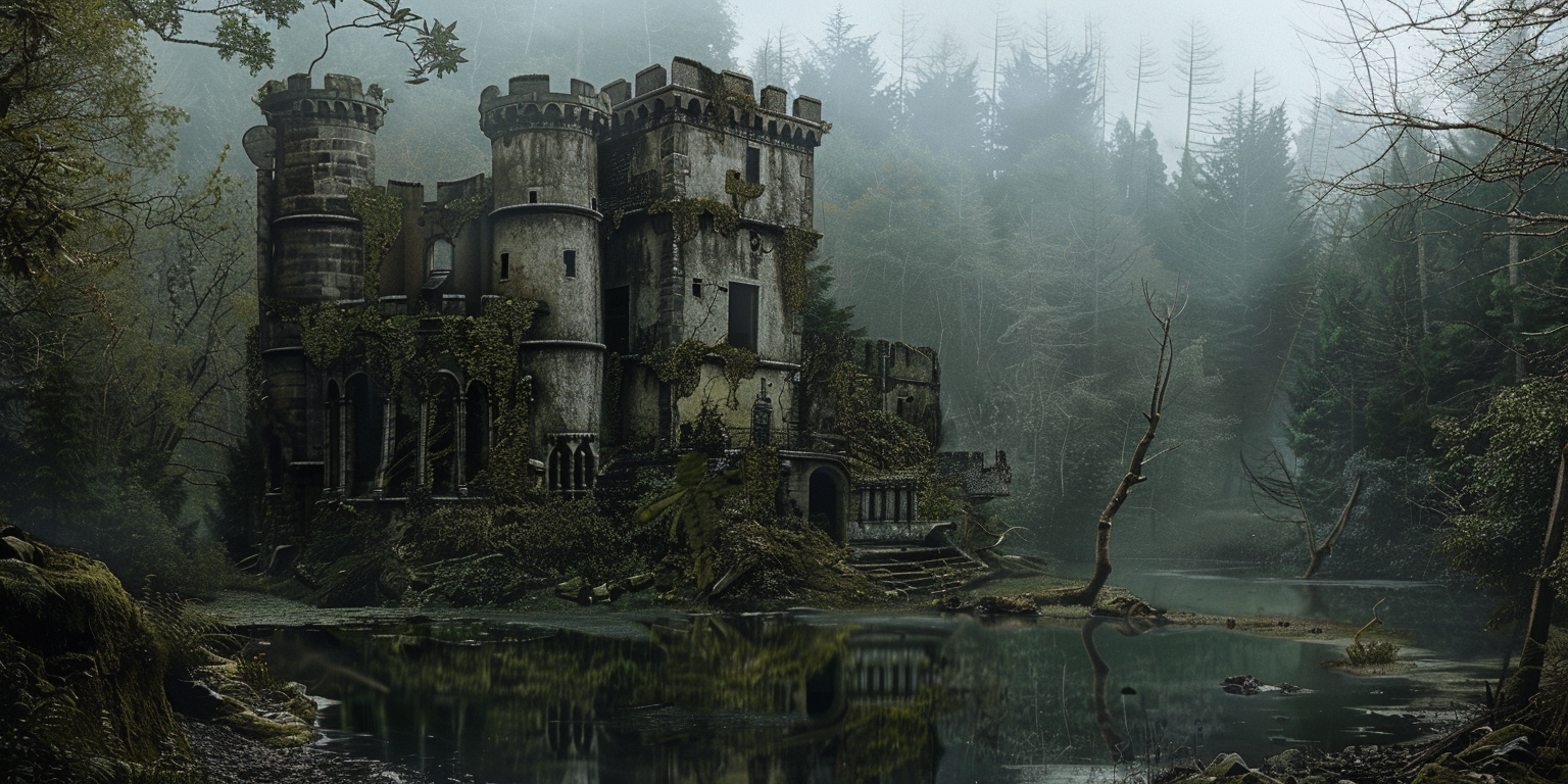 digital art of a decrepit castle