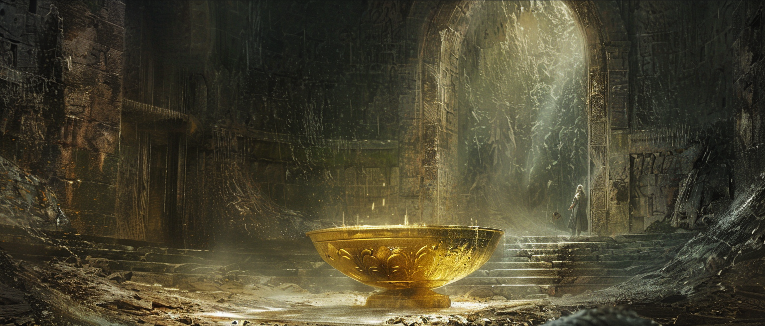 digital art of a golden bowl
