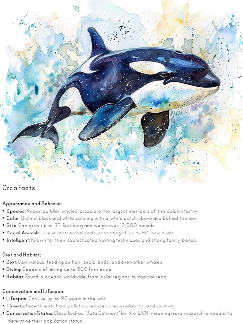 facts about Orca printable poster