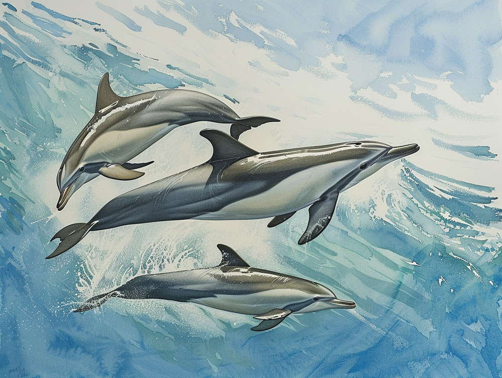digital art of a spinner dolphins