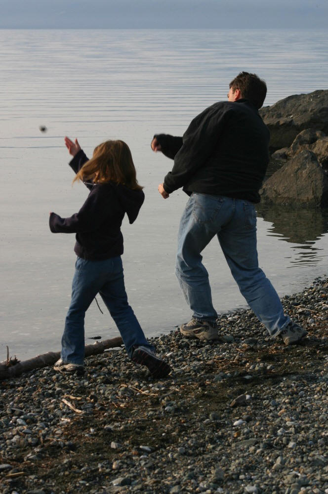 skipping rocks at Kluane Lake, Yukon