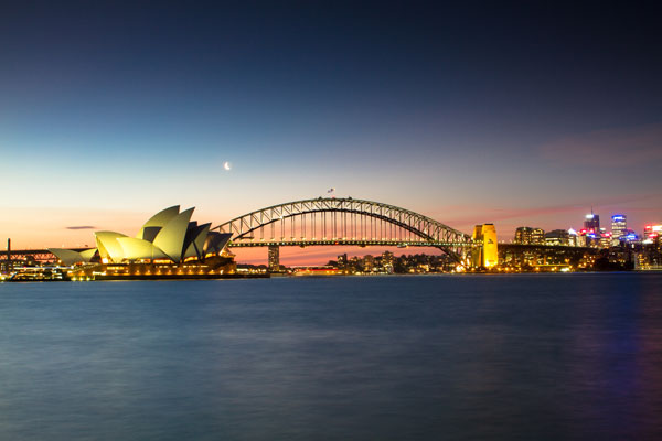 Port de Sydney au coucher de soleil