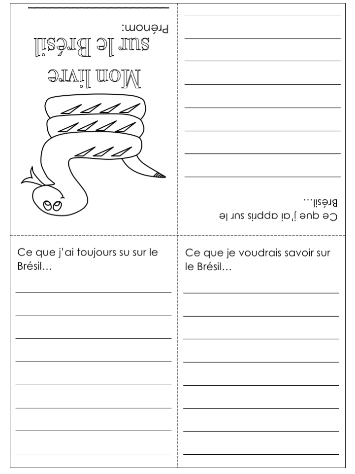 Activité: Mon Livre de Brésil
