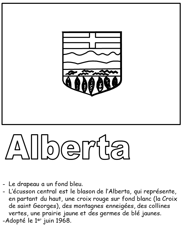 Feuille de Travail des Drapeaux L'Alberta
