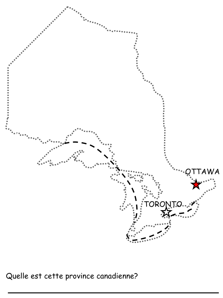 Carte de l'Ontario - Province