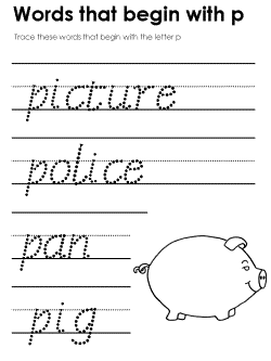 Beginning consonant practice worksheet